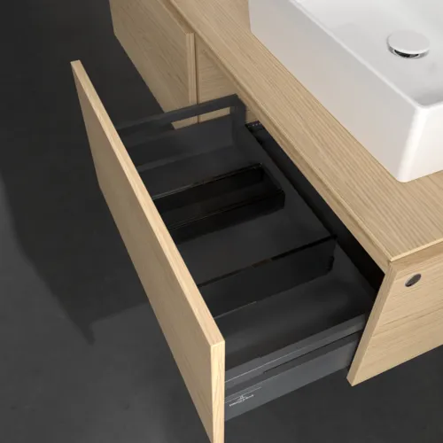 Bild von VILLEROY BOCH Legato Waschbeckenunterschrank, mit Beleuchtung, 2 Auszüge, 1400 x 380 x 500 mm, Nordic Oak / Nordic Oak #B668L0VJ