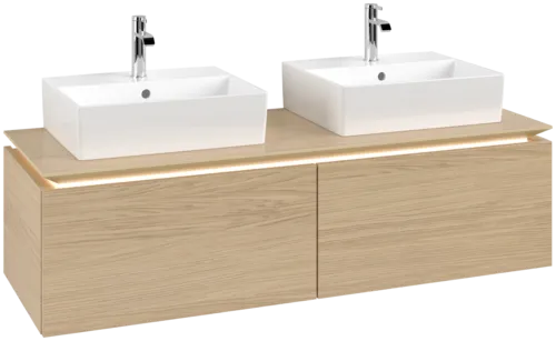 Bild von VILLEROY BOCH Legato Waschbeckenunterschrank, mit Beleuchtung, 2 Auszüge, 1400 x 380 x 500 mm, Nordic Oak / Nordic Oak #B668L0VJ