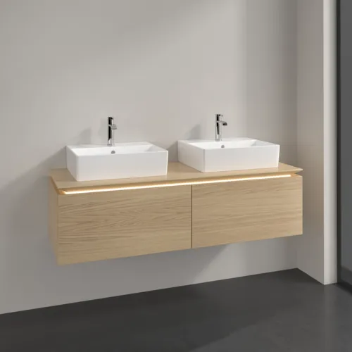 Bild von VILLEROY BOCH Legato Waschbeckenunterschrank, mit Beleuchtung, 2 Auszüge, 1400 x 380 x 500 mm, Nordic Oak / Nordic Oak #B668L0VJ