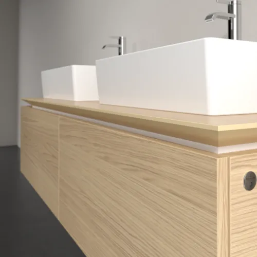 Bild von VILLEROY BOCH Legato Waschbeckenunterschrank, mit Beleuchtung, 2 Auszüge, 1400 x 380 x 500 mm, Nordic Oak / Nordic Oak #B668L0VJ