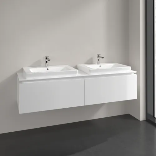 Bild von VILLEROY BOCH Legato Waschbeckenunterschrank, 2 Auszüge, 1600 x 380 x 500 mm, Glossy White / Glossy White #B69200DH
