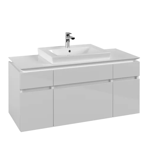 Bild von VILLEROY BOCH Legato Waschbeckenunterschrank, 5 Auszüge, 1200 x 550 x 500 mm, Glossy White / Glossy White #B68300DH