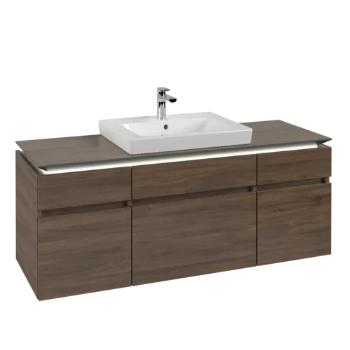Bild von VILLEROY BOCH Legato Waschbeckenunterschrank, mit Beleuchtung, 5 Auszüge, 1400 x 550 x 500 mm, Arizona Oak / Arizona Oak #B685L0VH