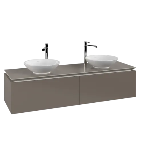 Bild von VILLEROY BOCH Legato Waschbeckenunterschrank, 2 Auszüge, 1600 x 380 x 500 mm, Truffle Grey / Truffle Grey #B59900VG