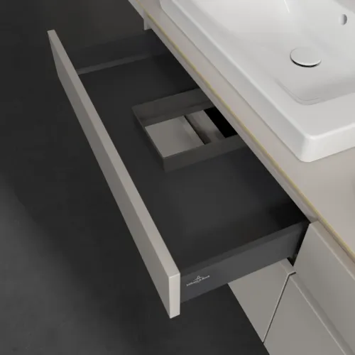 Bild von VILLEROY BOCH Legato Waschbeckenunterschrank, mit Beleuchtung, 4 Auszüge, 1600 x 550 x 500 mm, Soft Grey / Soft Grey #B693L0VK