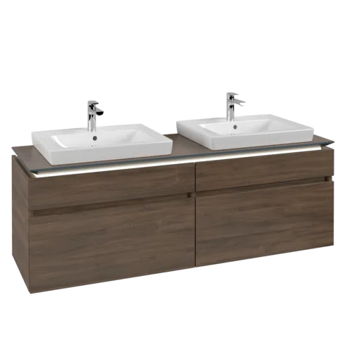 Bild von VILLEROY BOCH Legato Waschbeckenunterschrank, mit Beleuchtung, 4 Auszüge, 1600 x 550 x 500 mm, Arizona Oak / Arizona Oak #B693L0VH