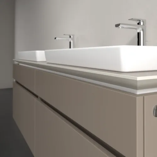 Bild von VILLEROY BOCH Legato Waschbeckenunterschrank, mit Beleuchtung, 4 Auszüge, 1600 x 550 x 500 mm, Truffle Grey / Truffle Grey #B693L0VG
