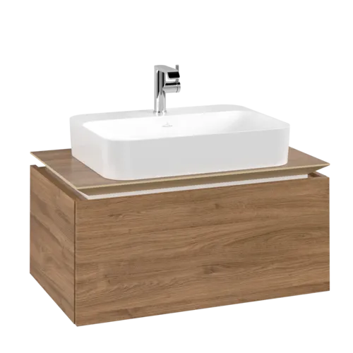 Bild von VILLEROY BOCH Legato Waschbeckenunterschrank, 1 Auszug, 800 x 380 x 500 mm, Kansas Oak / Kansas Oak #B75300RH
