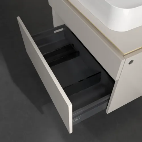 Bild von VILLEROY BOCH Legato Waschbeckenunterschrank, 2 Auszüge, 800 x 550 x 500 mm, Soft Grey / Soft Grey #B75400VK