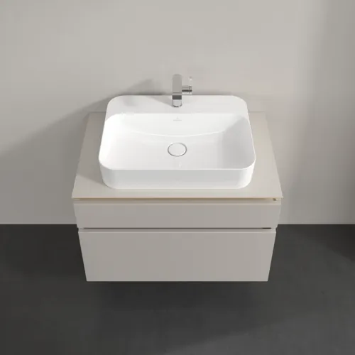 Bild von VILLEROY BOCH Legato Waschbeckenunterschrank, 2 Auszüge, 800 x 550 x 500 mm, Soft Grey / Soft Grey #B75400VK