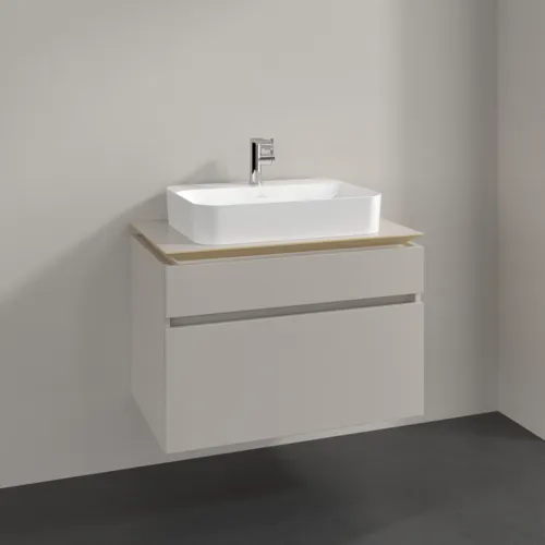 Bild von VILLEROY BOCH Legato Waschbeckenunterschrank, 2 Auszüge, 800 x 550 x 500 mm, Soft Grey / Soft Grey #B75400VK