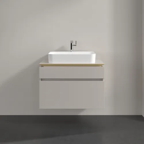 Bild von VILLEROY BOCH Legato Waschbeckenunterschrank, 2 Auszüge, 800 x 550 x 500 mm, Soft Grey / Soft Grey #B75400VK