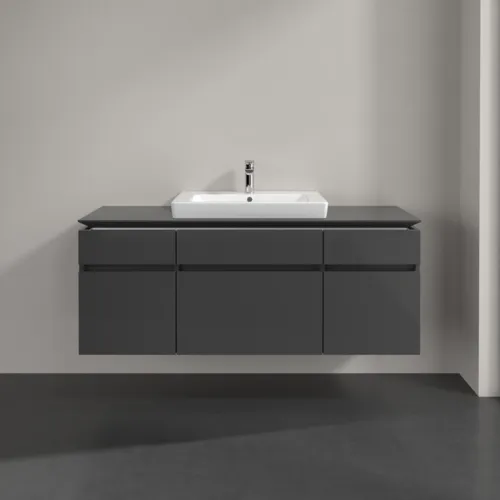 Bild von VILLEROY BOCH Legato Waschbeckenunterschrank, 5 Auszüge, 1400 x 550 x 500 mm, Glossy Grey / Glossy Grey #B68500FP