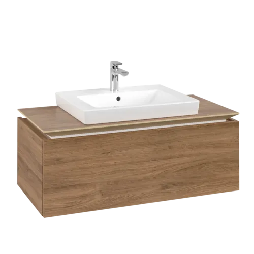 Bild von VILLEROY BOCH Legato Waschbeckenunterschrank, 1 Auszug, 1000 x 380 x 500 mm, Kansas Oak / Kansas Oak #B68000RH
