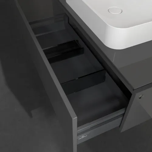 Bild von VILLEROY BOCH Legato Waschbeckenunterschrank, mit Beleuchtung, 1 Auszug, 1000 x 380 x 500 mm, Glossy Grey / Glossy Grey #B755L0FP