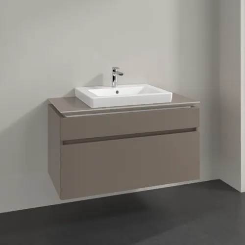 Bild von VILLEROY BOCH Legato Waschbeckenunterschrank, 2 Auszüge, 1000 x 550 x 500 mm, Truffle Grey / Truffle Grey #B68100VG