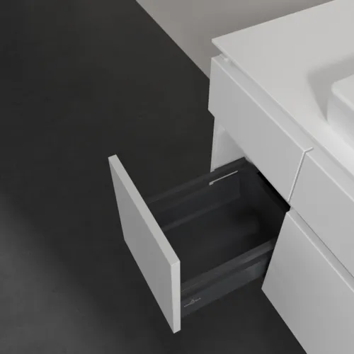 Bild von VILLEROY BOCH Legato Waschbeckenunterschrank, mit Beleuchtung, 5 Auszüge, 1200 x 550 x 500 mm, White Matt / White Matt #B683L0MS