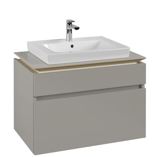 Bild von VILLEROY BOCH Legato Waschbeckenunterschrank, 2 Auszüge, 800 x 550 x 500 mm, Soft Grey / Soft Grey #B67900VK