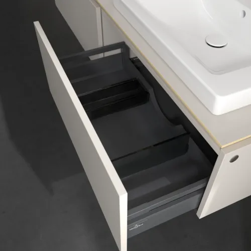 Bild von VILLEROY BOCH Legato Waschbeckenunterschrank, mit Beleuchtung, 2 Auszüge, 1600 x 380 x 500 mm, Soft Grey / Soft Grey #B692L0VK