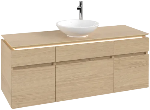Bild von VILLEROY BOCH Legato Waschbeckenunterschrank, mit Beleuchtung, 5 Auszüge, 1400 x 550 x 500 mm, Nordic Oak / Nordic Oak #B586L0VJ