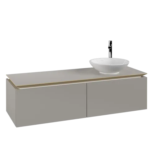 Bild von VILLEROY BOCH Legato Waschbeckenunterschrank, 2 Auszüge, 1400 x 380 x 500 mm, Soft Grey / Soft Grey #B58900VK