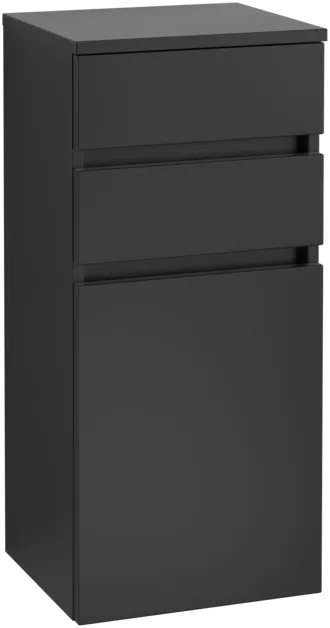 Bild von VILLEROY BOCH Legato Seitenschrank, 1 Tür, 2 Schubladen, 400 x 870 x 350 mm, Black Matt Lacquer / Black Matt Lacquer #B72800PD