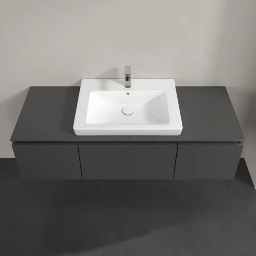 Bild von VILLEROY BOCH Legato Waschbeckenunterschrank, 3 Auszüge, 1200 x 380 x 500 mm, Glossy Grey / Glossy Grey #B68200FP