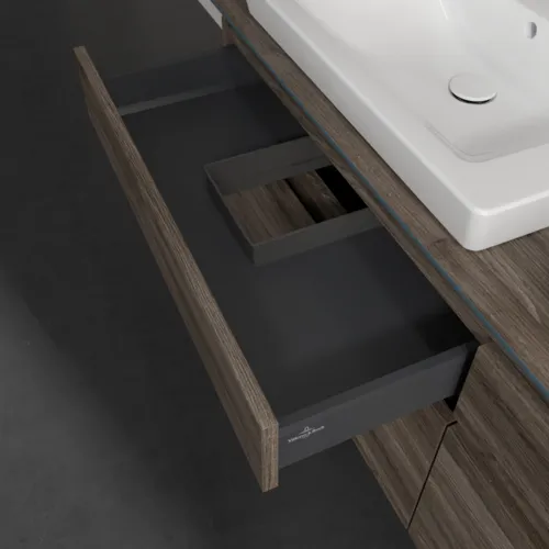 Bild von VILLEROY BOCH Legato Waschbeckenunterschrank, 4 Auszüge, 1600 x 550 x 500 mm, Stone Oak / Stone Oak #B69300RK