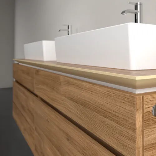 Obrázek VILLEROY BOCH Legato toaletní skříňka, s osvětlením, 4 výsuvy, 1600 x 550 x 500 mm, dub Kansas / dub Kansas #B677L0RH