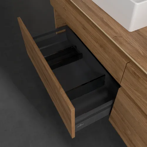 Obrázek VILLEROY BOCH Legato toaletní skříňka, s osvětlením, 4 výsuvy, 1600 x 550 x 500 mm, dub Kansas / dub Kansas #B677L0RH