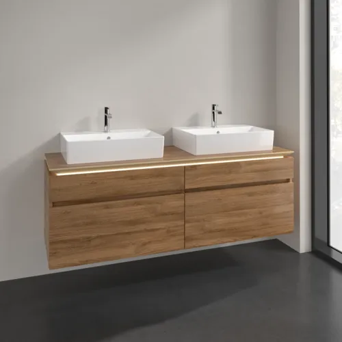 Obrázek VILLEROY BOCH Legato toaletní skříňka, s osvětlením, 4 výsuvy, 1600 x 550 x 500 mm, dub Kansas / dub Kansas #B677L0RH