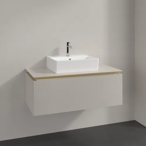 Bild von VILLEROY BOCH Legato Waschbeckenunterschrank, 1 Auszug, 1000 x 380 x 500 mm, Soft Grey / Soft Grey #B60300VK