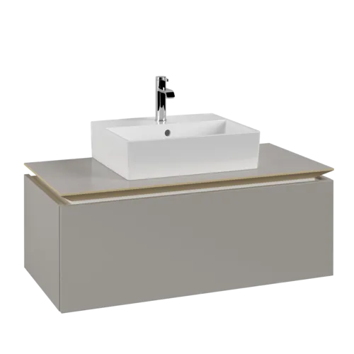 Bild von VILLEROY BOCH Legato Waschbeckenunterschrank, 1 Auszug, 1000 x 380 x 500 mm, Soft Grey / Soft Grey #B60300VK