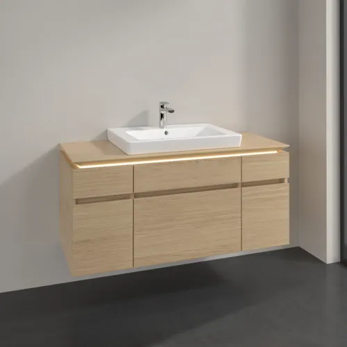 Bild von VILLEROY BOCH Legato Waschbeckenunterschrank, mit Beleuchtung, 5 Auszüge, 1200 x 550 x 500 mm, Nordic Oak / Nordic Oak #B683L0VJ