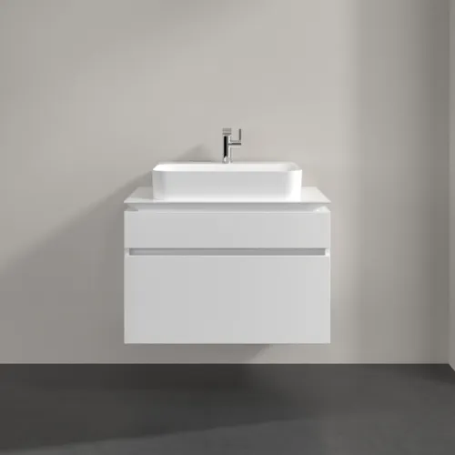 Bild von VILLEROY BOCH Legato Waschbeckenunterschrank, 2 Auszüge, 800 x 550 x 500 mm, Glossy White / Glossy White #B75400DH