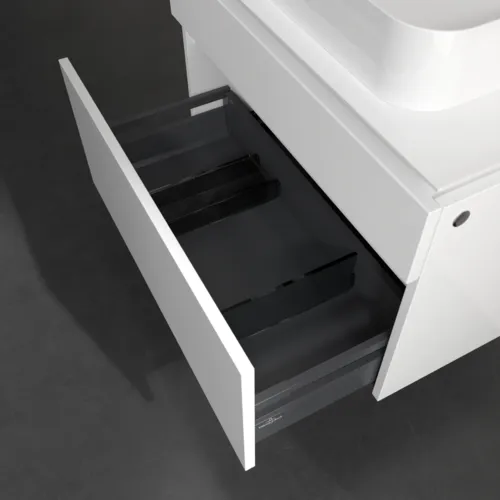 Bild von VILLEROY BOCH Legato Waschbeckenunterschrank, 2 Auszüge, 800 x 550 x 500 mm, Glossy White / Glossy White #B75400DH