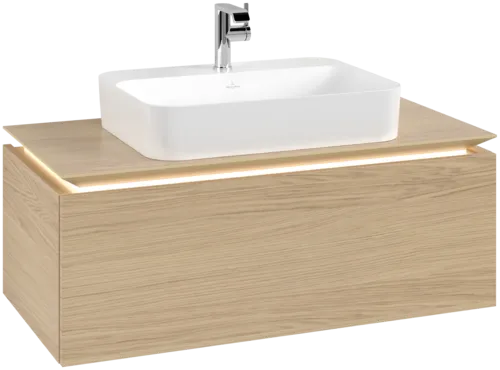 Bild von VILLEROY BOCH Legato Waschbeckenunterschrank, mit Beleuchtung, 1 Auszug, 1000 x 380 x 500 mm, Nordic Oak / Nordic Oak #B755L0VJ
