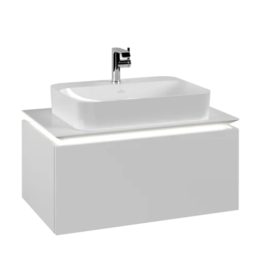 Bild von VILLEROY BOCH Legato Waschbeckenunterschrank, mit Beleuchtung, 1 Auszug, 800 x 380 x 500 mm, White Matt / White Matt #B753L0MS
