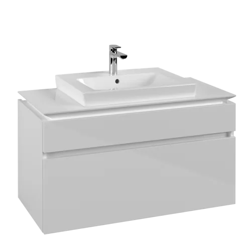 Bild von VILLEROY BOCH Legato Waschbeckenunterschrank, 2 Auszüge, 1000 x 550 x 500 mm, Glossy White / Glossy White #B68100DH