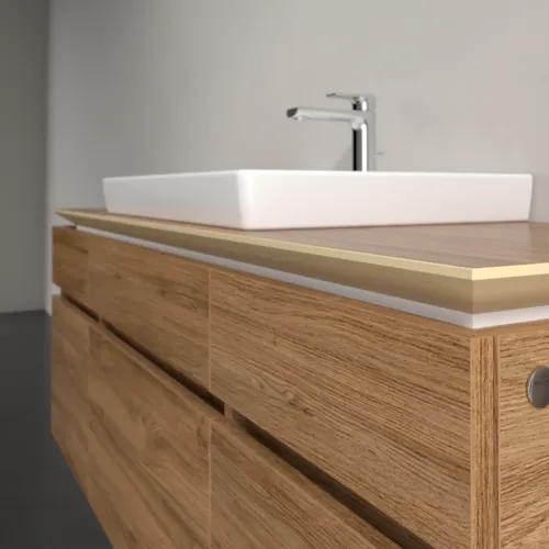 Bild von VILLEROY BOCH Legato Waschbeckenunterschrank, 5 Auszüge, 1400 x 550 x 500 mm, Kansas Oak / Kansas Oak #B68500RH
