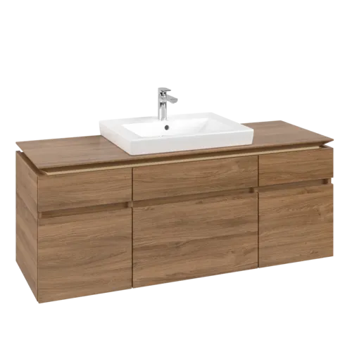 Bild von VILLEROY BOCH Legato Waschbeckenunterschrank, 5 Auszüge, 1400 x 550 x 500 mm, Kansas Oak / Kansas Oak #B68500RH