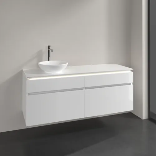 Bild von VILLEROY BOCH Legato Waschbeckenunterschrank, mit Beleuchtung, 4 Auszüge, 1400 x 550 x 500 mm, Glossy White / Glossy White #B588L0DH