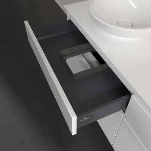 Bild von VILLEROY BOCH Legato Waschbeckenunterschrank, mit Beleuchtung, 4 Auszüge, 1400 x 550 x 500 mm, Glossy White / Glossy White #B588L0DH