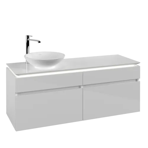 Bild von VILLEROY BOCH Legato Waschbeckenunterschrank, mit Beleuchtung, 4 Auszüge, 1400 x 550 x 500 mm, Glossy White / Glossy White #B588L0DH