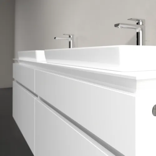 Bild von VILLEROY BOCH Legato Waschbeckenunterschrank, mit Beleuchtung, 4 Auszüge, 1600 x 550 x 500 mm, Glossy White / Glossy White #B693L0DH