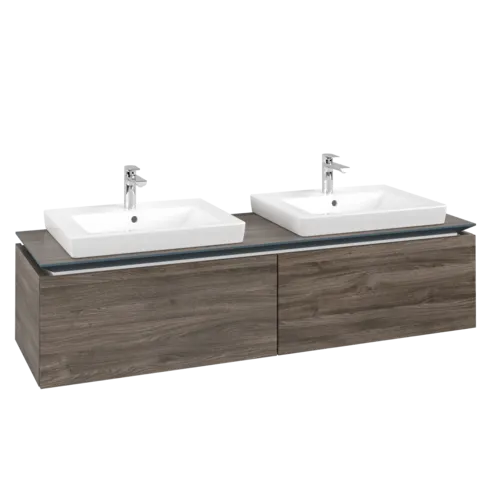Bild von VILLEROY BOCH Legato Waschbeckenunterschrank, 2 Auszüge, 1600 x 380 x 500 mm, Stone Oak / Stone Oak #B69200RK