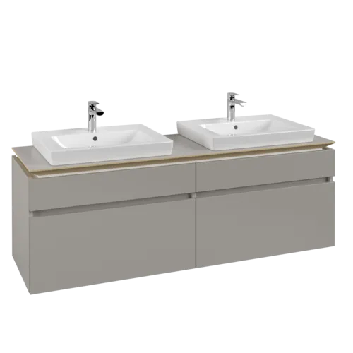 Bild von VILLEROY BOCH Legato Waschbeckenunterschrank, 4 Auszüge, 1600 x 550 x 500 mm, Soft Grey / Soft Grey #B69300VK