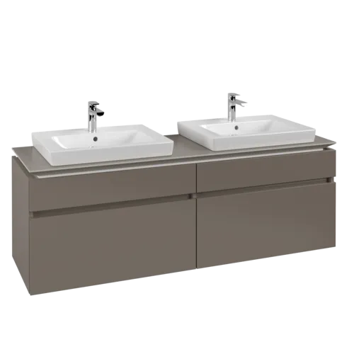 Bild von VILLEROY BOCH Legato Waschbeckenunterschrank, 4 Auszüge, 1600 x 550 x 500 mm, Truffle Grey / Truffle Grey #B69300VG