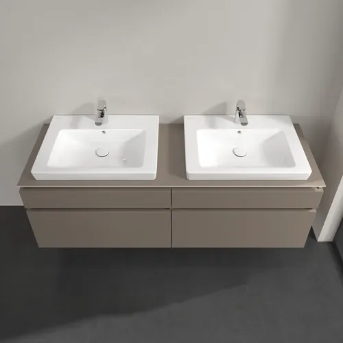 Bild von VILLEROY BOCH Legato Waschbeckenunterschrank, 4 Auszüge, 1600 x 550 x 500 mm, Truffle Grey / Truffle Grey #B69300VG