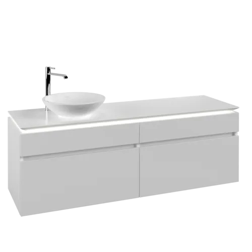 Bild von VILLEROY BOCH Legato Waschbeckenunterschrank, mit Beleuchtung, 4 Auszüge, 1600 x 550 x 500 mm, White Matt / White Matt #B596L0MS